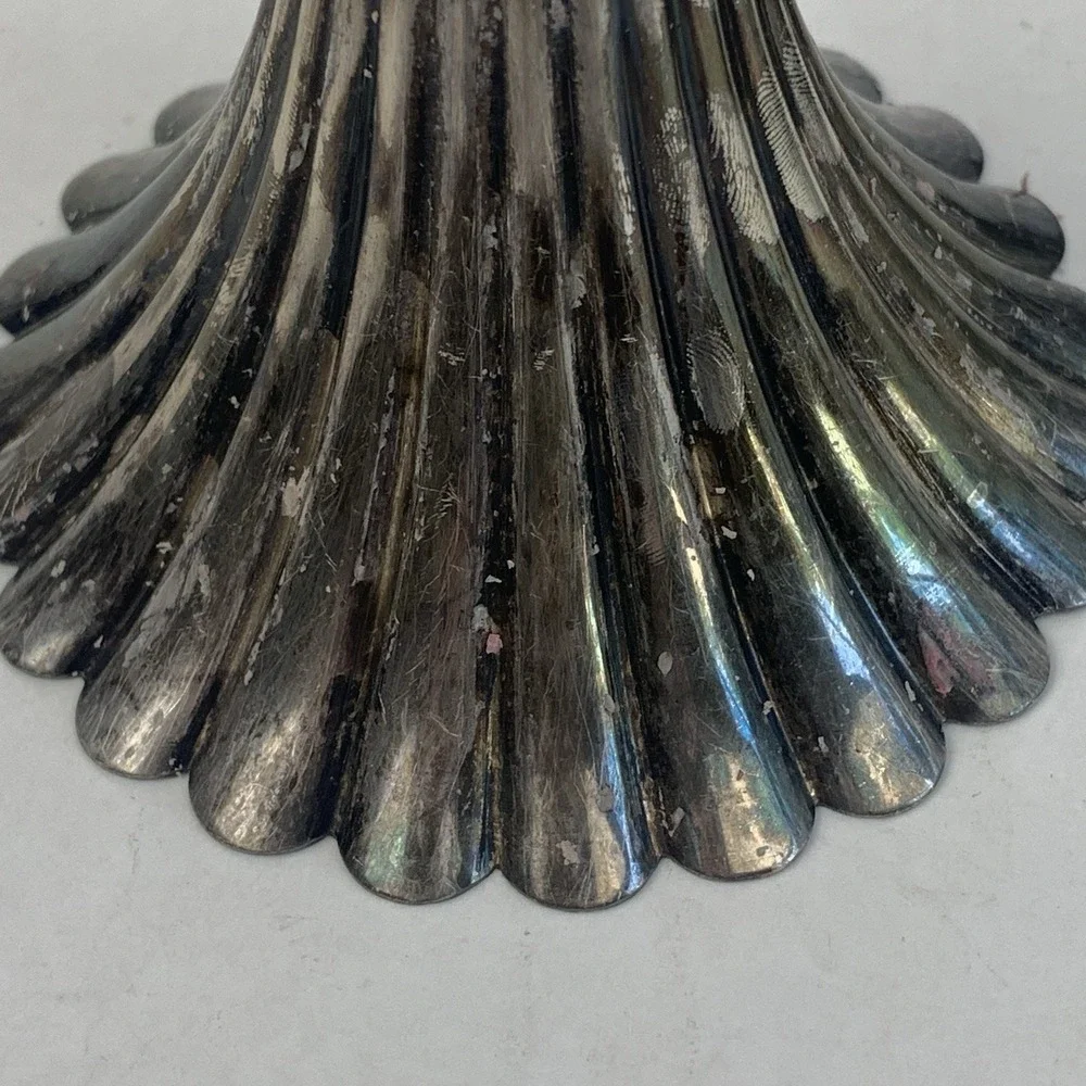 Vtg Sheffield Silver Candlestick Holders Hollywood Regency Silverplated MCM USA